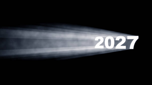 istock 3D 2027 Happy New Year Background Design. 1441545203