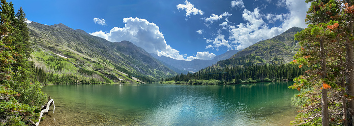 Double lake in the Seven lakes valley in Triglav national park, Slovenia