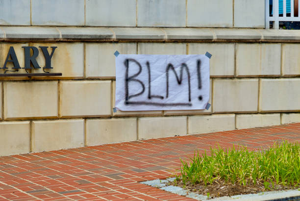 "BLM" Protest Banner, City of Fairfax, Virginia (USA) stock photo