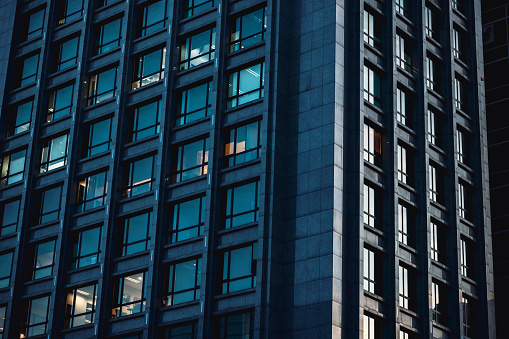 Modern business  offices buildings  of Barcode project in Bjorvika district in morning.