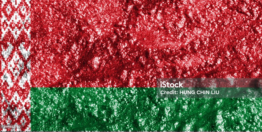 Belarusian flag closeup Belarusian flag closeup.Repeat exposure of actual green algae photo with national flag . Shows bright imagery Backgrounds Stock Photo