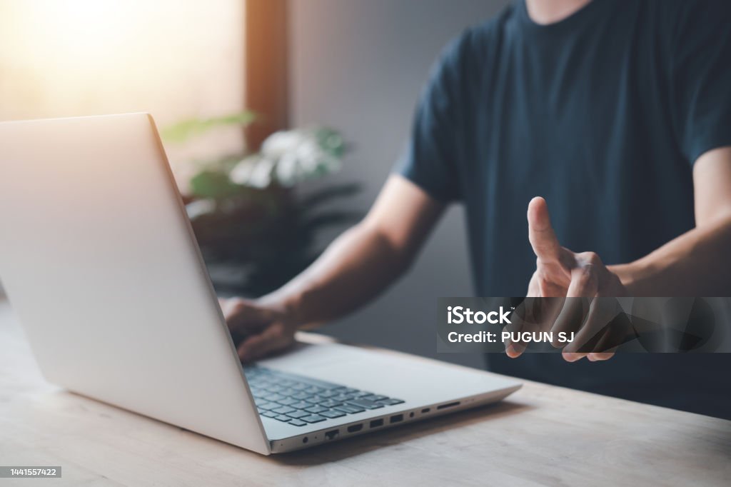 Best Laptop Customer Service Businessman Hand Touch And Typing Notebook Customer Service Evaluation
