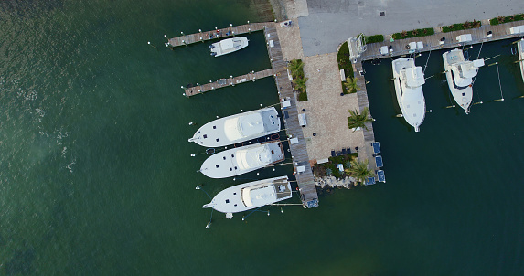 Marina in Isla Morada - Florida Keys, drone view