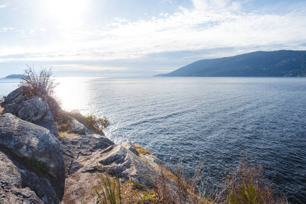 Howe Sound and Bowen Island - view from Whytecliff Park, West Vancouver, British Columbia, Canada