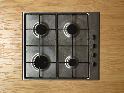 Electrical and gas stove from top view
