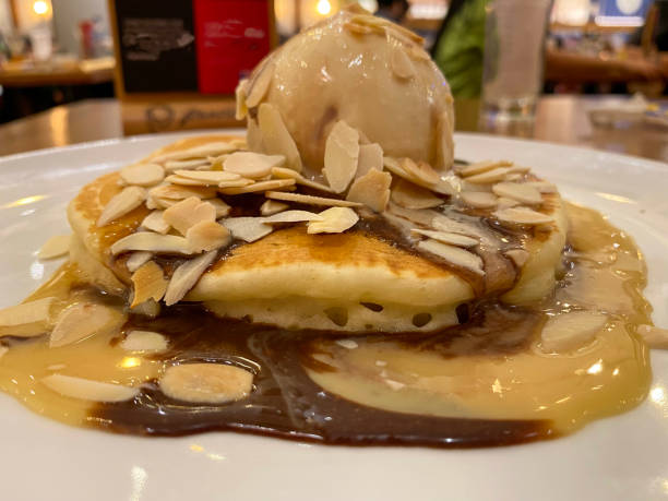 istock Pancakes with Chocolate and Vanilla Ice Cream 1441564415