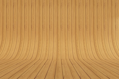 Curved wooden parquet backdrop - A good background for displaying objects