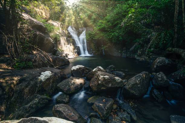 istock Waterfall flowing over rocks in Khlong Pla Kang, Wang Mi, Thailand 1441566656