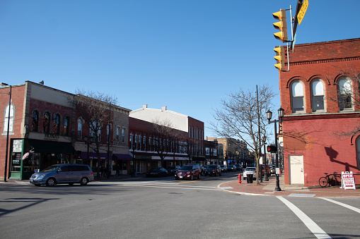 Willoughby, United States – January 20, 2022: A beautiful shot in the Downtown Willoughby in Ohio business district