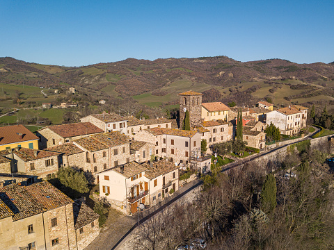 A Medieval village of Frontino in the province of Pesaro and Urbino in the Marche region