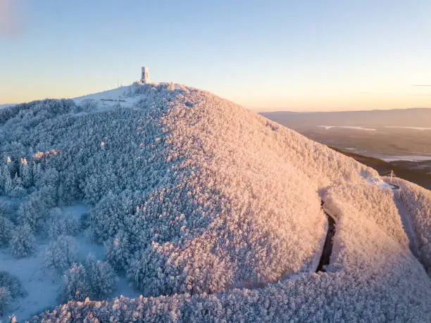 Photo of Beautiful shot of the Shipka Peak in the sunset, Bulgaria.