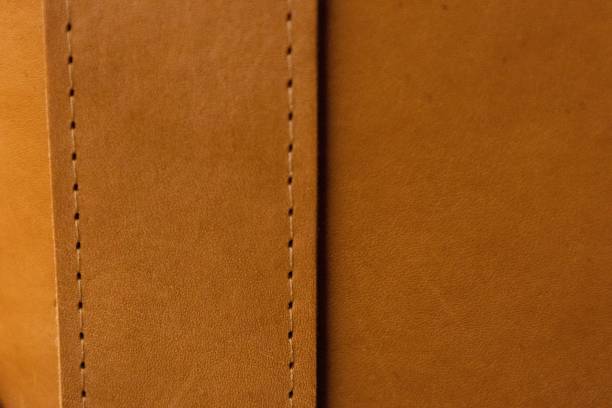 istock Brown-colored leather texture, used as wallpaper and background 1441572816