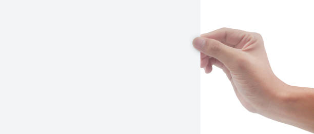 istock Hands holding paper blank for  letter paper 1441574585