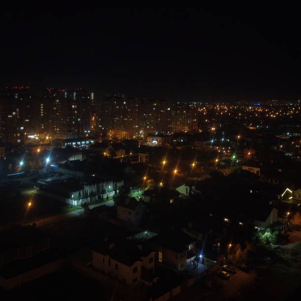 istock Cityscape from roof at autumn's night 1441576521