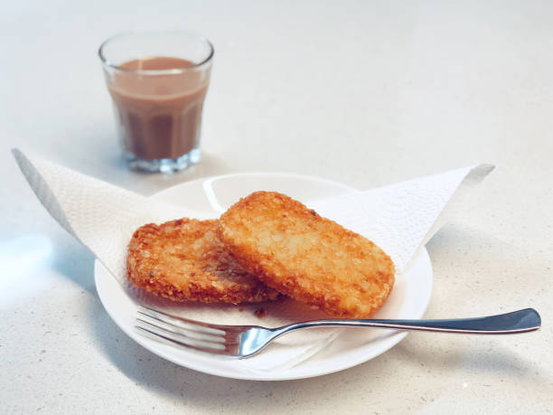 Closeup of hash browns in Beijing