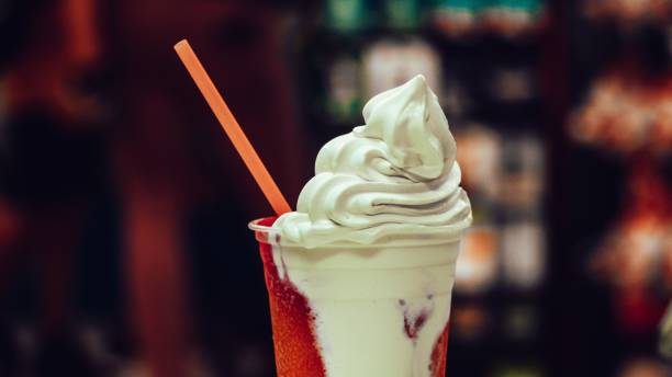 istock Selective focus shot of a milkshake with whipped cream 1441577440