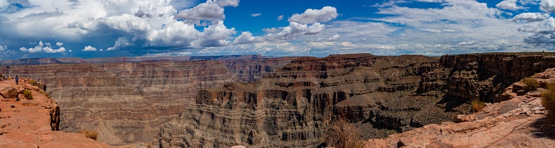 A panorama shot of a gorge in Grand Canyon National park, in northern Arizona