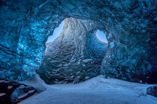 A beautiful ice cave in Vatnajokull, Iceland