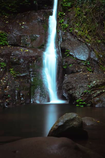istock Vertical shot of a waterfall streaming down rocks. Long exposure 1441579762