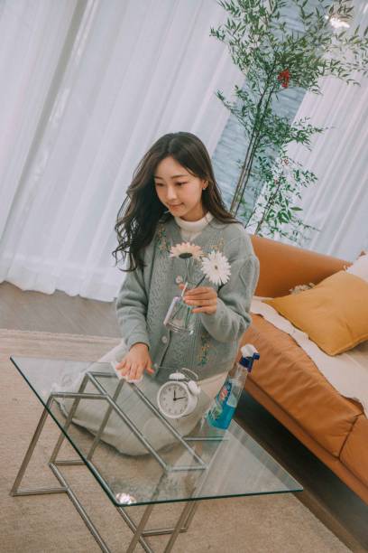 istock Young South Korean female doing a housework 1441580702