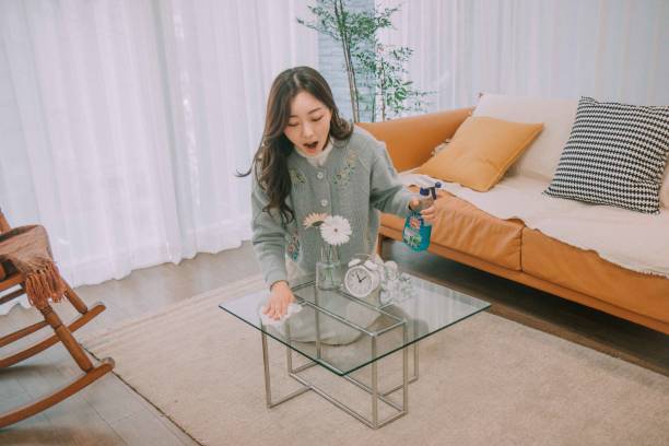 istock Young South Korean female doing a housework 1441580800