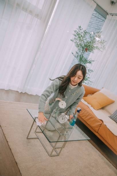 istock Young South Korean female doing a housework 1441580856