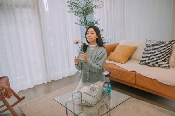 istock Young South Korean female doing a housework 1441580877