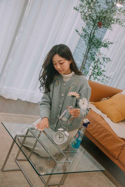 istock Young South Korean female doing a housework 1441580917