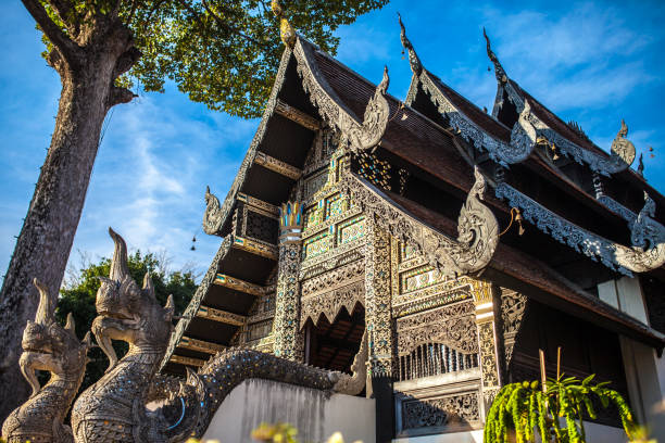 istock Vihara of Luang Pu Mun in Wat Chedi Luang complex in Chiang Mai. 1441582995