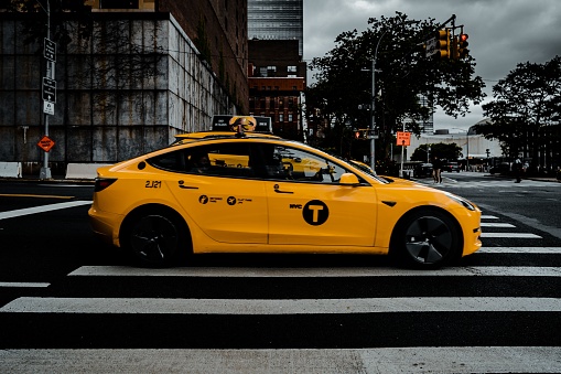 Times Square, New York City, New York State, Night, Taxi