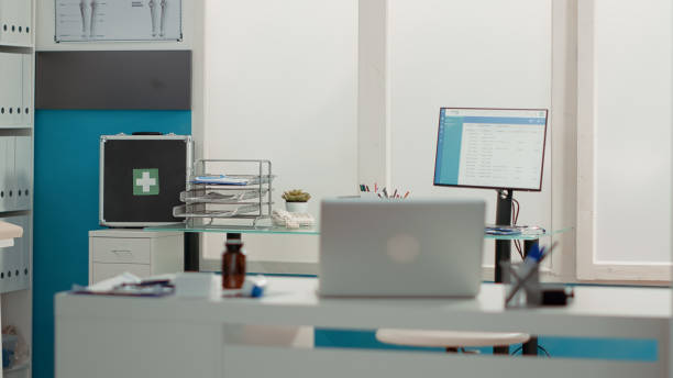 istock Nobody in medical office with modern technology and tools 1441584395