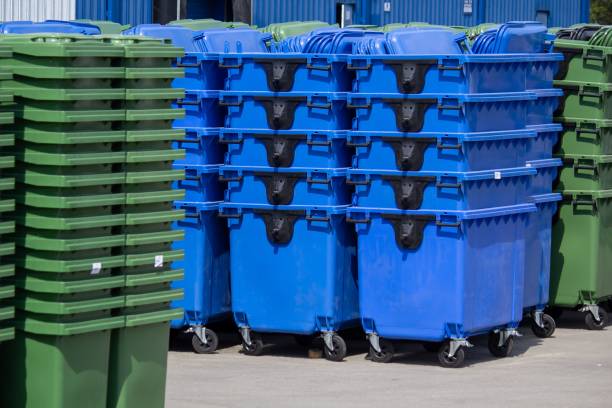 istock Closeup of new plastic Garbage Containers 1441584647