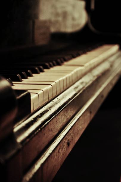 istock Selective focus shot of a piano keyboard 1441585234