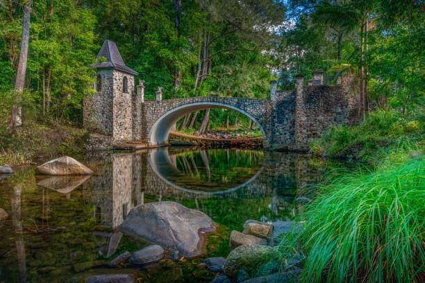 A stone bridge at the cedar Creek, Samford, Brisbane, Queensland, Australia
