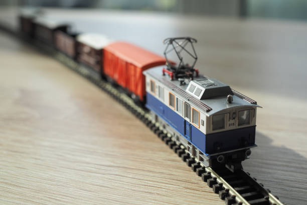 istock Soft focus of an N scale model train engine with pantograph mechanism 1441587162