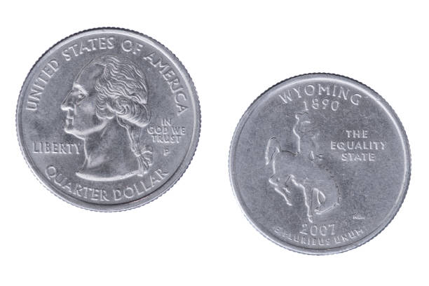 istock Wyoming 2007P State Commemorative Quarter isolated on a white background 1441587930