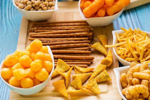 istock Salty snacks served in bowls 1441590723