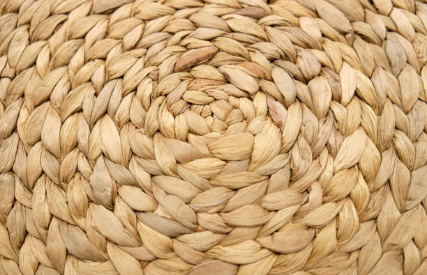 istock Woven basket texture made from water hyacinth 1441593810