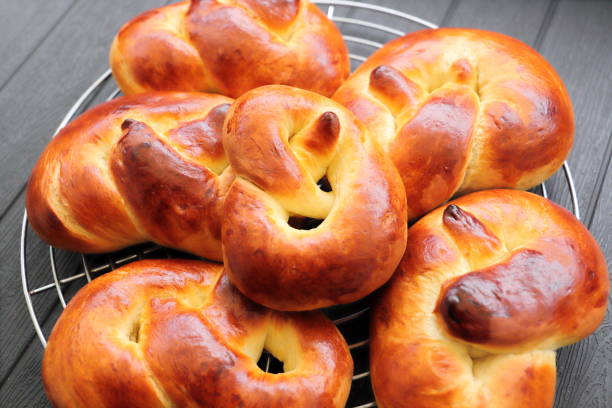 freshly baked butter pretzels