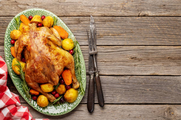 istock Thanksgiving turkey on rustic wooden table 1441597564