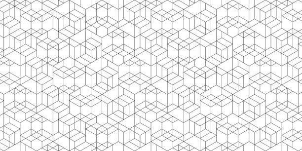 illustrazioni stock, clip art, cartoni animati e icone di tendenza di esagono astratto bianco nero, sfondo geometrico, motivo poligonale, concetto di rete - hexagon honeycomb repetition connection