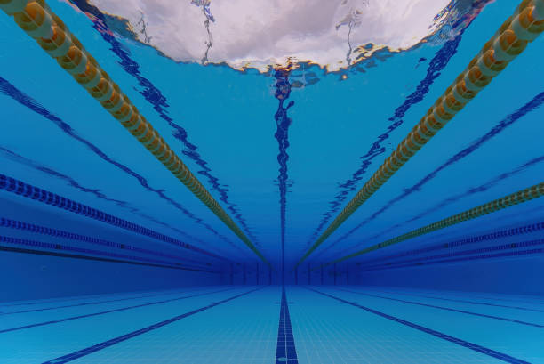 istock Empty olympic swimming pool taken underwater. 1441601916