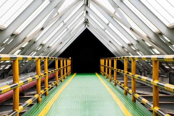 Roof walkways with in industrial plants.