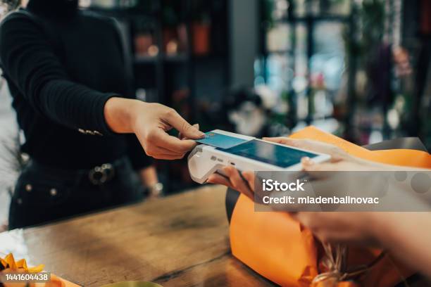 Contactless Paymen Stock Photo - Download Image Now - Point Of Sale, Credit Card, Paying