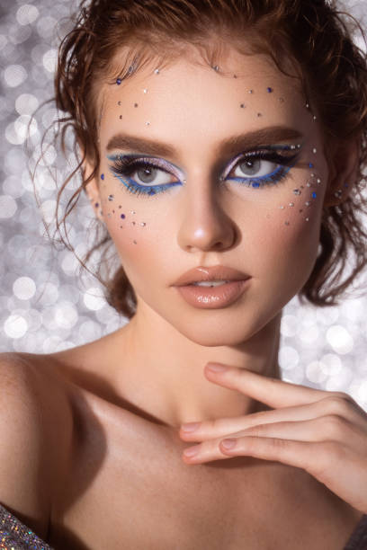 istock Beautiful woman with bright make-up 1441605341