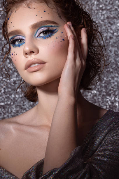 istock Beautiful woman with bright make-up 1441605397
