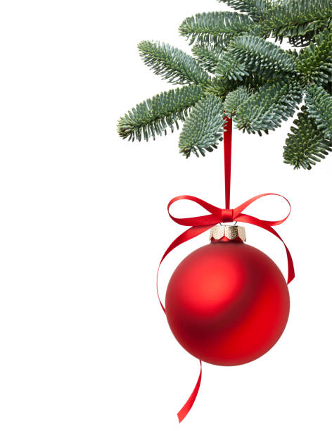 istock Christmas ball hanging on Christmas tree branch 1441606309