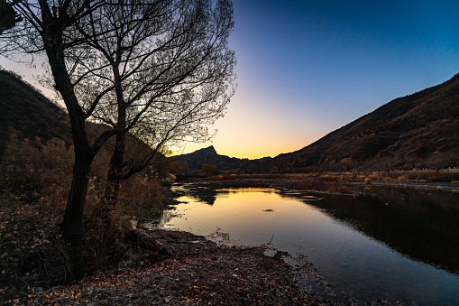 Mountain River at sunset