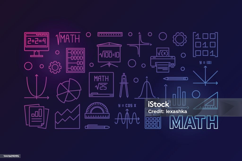 Angle Background For Math Math Education Vector Colorful Horizontal Banner Stock Illustration ...