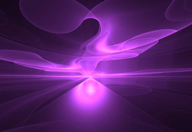 istock Abstract futuristic composition in blue purple tones on a black background 1441609254